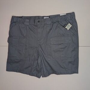 Croft & Barrow Mens Cargo Shorts‎ Size 50 Gray Casual Elastic Waist